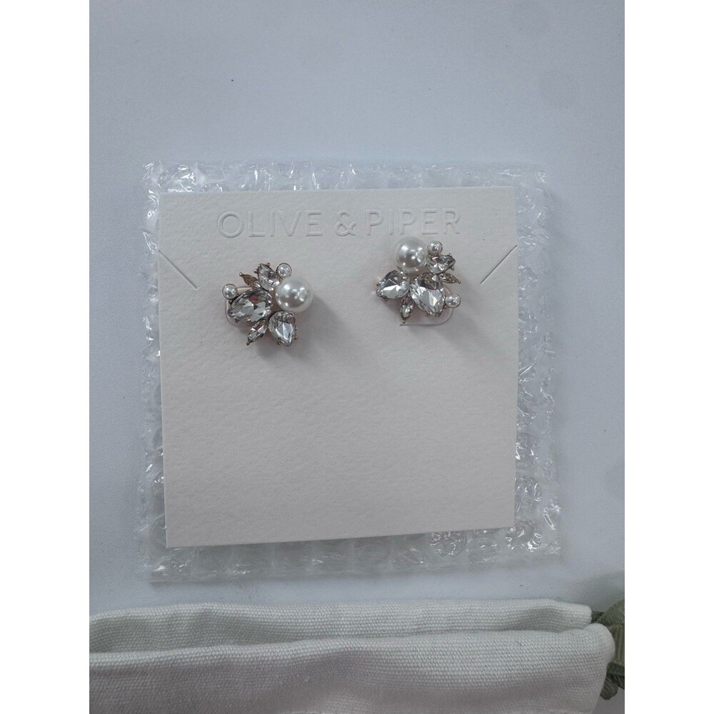 Olive & Piper Bordeaux Studs 18kt Gold Plated New Fast Shipping